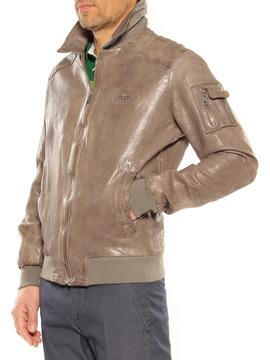 Leather jacket Aeronautica Militare brown