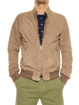 Leather jacket Daniele Alessandrini beige