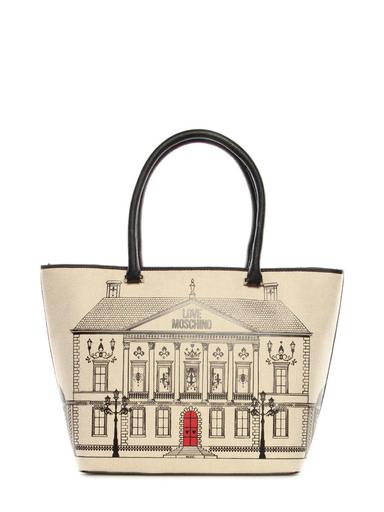 Shopper Moschino Love beige-black