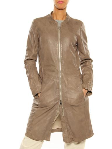 Leather coat ”Pure” Oakwood grey