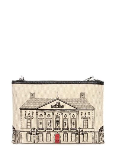 Clutch Moschino Love beige-black